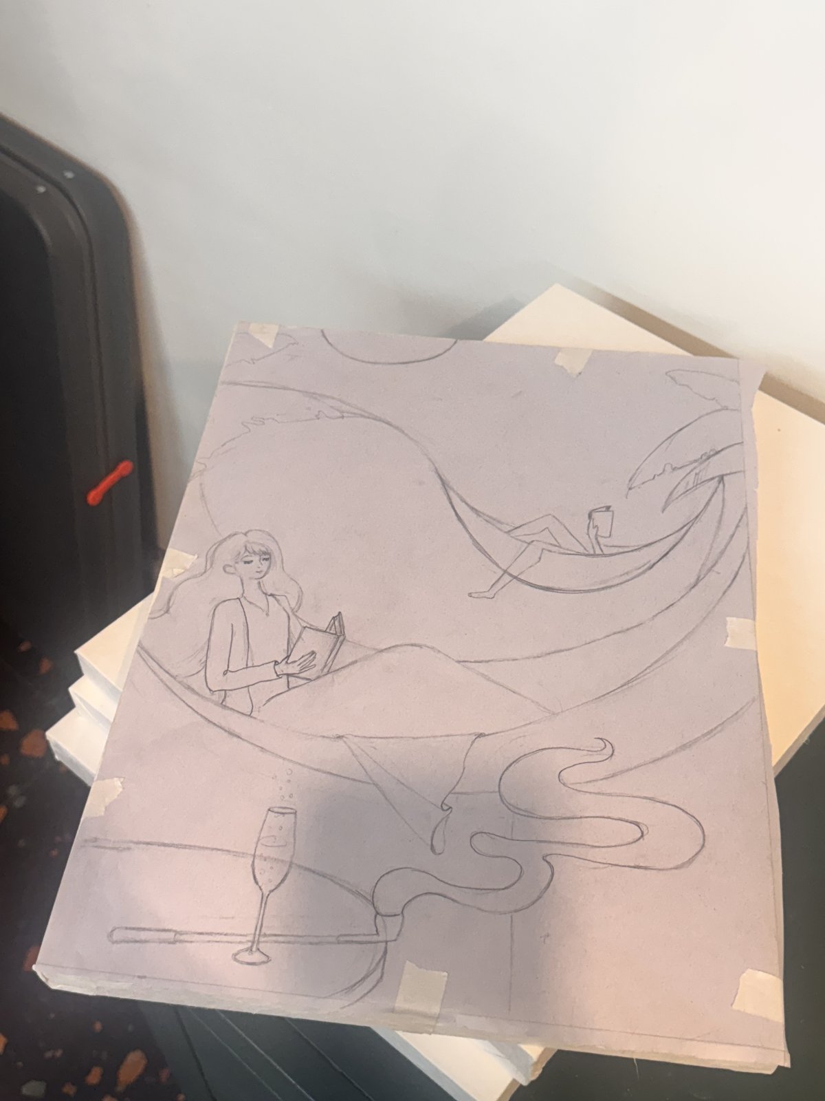 Sketch of a hammock composition.